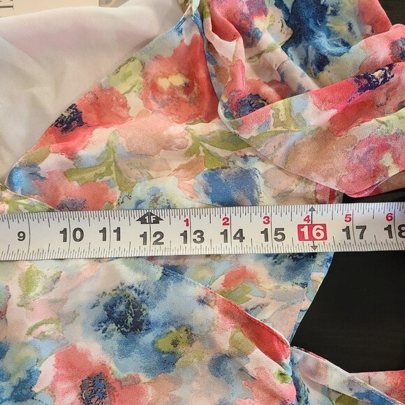 VICI x Fate Floral Cropped Ruffle Puff Sleeve Wrap Blouse NWT S Romantic Fairy - Picture 5 of 8